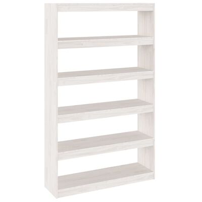 vidaXL Bibliotecă/Separator cameră, alb 100x30x167,5 cm lemn masiv pin