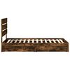 vidaXL Pat cu storage Stejar fumuriu 100 x 200 cm Lemn compozit