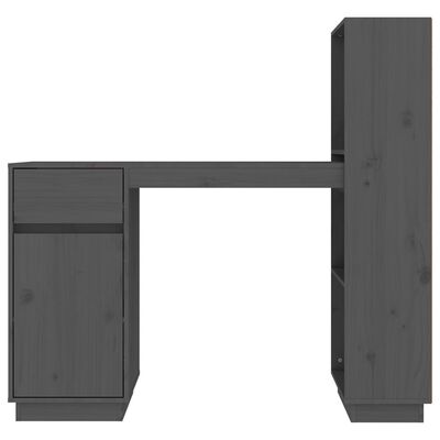 vidaXL Birou, gri, 110x53x117 cm, lemn masiv de pin