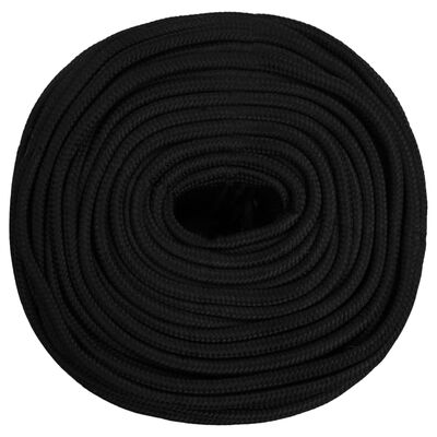 vidaXL Frânghie de lucru, negru, 8 mm, 250 m, polipropilenă