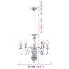 vidaXL Candelabru, argintiu, 5 becuri E14