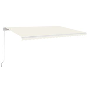 vidaXL Copertină retractabilă manual cu LED, crem, 500x350 cm