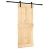 vidaXL Ușă glisantă Natural și Negru 85 x 210 cm Lemn de Pin Solid