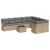 vidaXL Set canapele de grădină cu perne, 10 piese, bej, poliratan