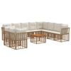 vidaXL Set de canapele de exterior 11 buc. Alb Natural și Crem