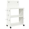 vidaXL Cărucior pentru unelte cu raft cu roata Alb 65 x 35 x 111 cm