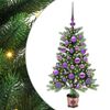 vidaXL Brad de Crăciun cu 150 LED cu suport Verde 90 cm PE
