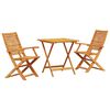 vidaXL Set Bistro Pliabil 3 pcs Maro Lemn Solid de Acacia