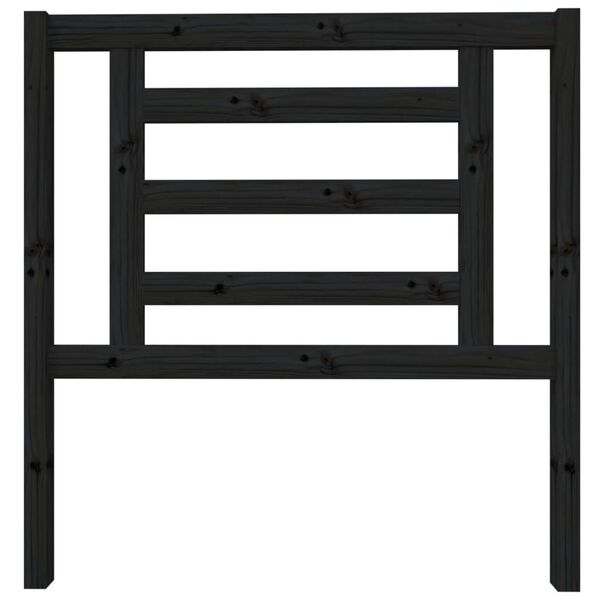 vidaXL Tăblie de pat, negru, 96x4x100 cm, lemn masiv de pin