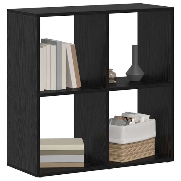 vidaXL Dulap pentru cărți Stejar Negru 69,5 x 29 x 69,5 cm