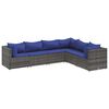 vidaXL Set mobilier de grădină cu perne, 6 piese, gri, poliratan
