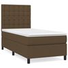 vidaXL Pat box spring cu saltea, maro &icirc;nchis, 90x190 cm, textil
