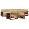 vidaXL Set de canapele de exterior 7 buc. Natural și Bej