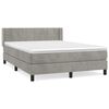 vidaXL Pat box spring cu saltea, gri deschis, 140x200 cm, catifea