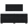 vidaXL Pat box spring cu saltea, negru, 200x200 cm, catifea