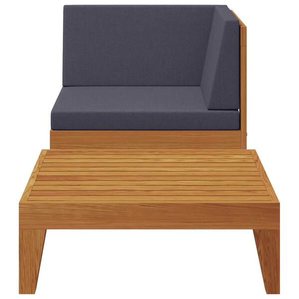 vidaXL Set mobilier grădină cu perne, 2 piese, lemn masiv de acacia