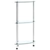 vidaXL Raft cu 3 niveluri, transparent, 30x30x67 cm, sticlă securizată