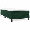 vidaXL Cadru de pat cu arcuri, verde &icirc;nchis, 80x200 cm, catifea