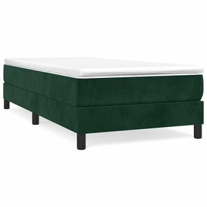 vidaXL Cadru de pat cu arcuri, verde &icirc;nchis, 80x200 cm, catifea