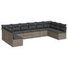 vidaXL Set mobilier de grădină cu perne, 10 piese, gri, poliratan
