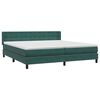 vidaXL Pat box spring cu saltea, verde &icirc;nchis, 200x210 cm, catifea