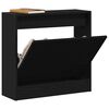 vidaXL Dulap pentru pantofi Stejar Negru 60 x 21 x 57 cm Lemn compozit