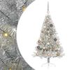 vidaXL Pom de Crăciun artificial pre-iluminat Argintiu 120 cm PET