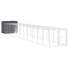 vidaXL Cușcă c&acirc;ine cu țarc antracit 214x1273x181 cm oțel galvanizat