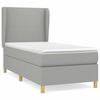 vidaXL Pat box spring cu saltea, gri deschis, 100x200 cm, textil