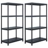 vidaXL Rafturi de depozitare, 2 buc. negru, 60 x 30 x 138 cm plastic
