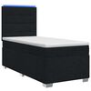 vidaXL Pat boxspring cu saltea cu benzi LED Negru 80 x 200 cm Țesătură