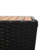 vidaXL Masă de ceai negru 41,5x41,5x43 cm poliratan lemn masiv acacia