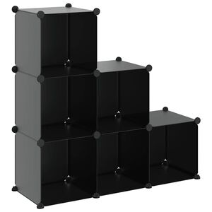 vidaXL Organizator cub de depozitare, 6 cuburi, negru, PP