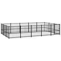vidaXL Padoc pentru câini de exterior, 14,11 m², oțel