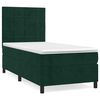 vidaXL Pat box spring cu saltea, verde &icirc;nchis, 80x200 cm, catifea