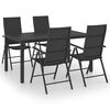 vidaXL Set de masă pentru grădină, 5 piese, negru