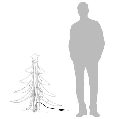 vidaXL Figurină brad de Crăciun pliabil LED, alb cald, 87x87x93 cm