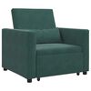 vidaXL Canapea extensibilă single cu roți Verde &icirc;nchis Catifea