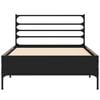 vidaXL Cadru de pat, negru, 100x200 cm, lemn prelucrat și metal