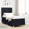vidaXL Pat cu arcuri cu saltea cu headboard Negru 80 x 200 cm țesătură