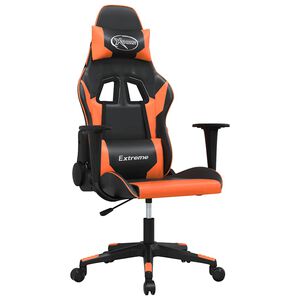 vidaXL Scaun de jocuri, negru și oranj, piele ecologică