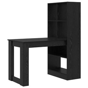 vidaXL Birou Stejar Negru Lemn prelucrat 122 x 67 x 145 cm