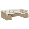 vidaXL Set de canapea 9 buc. Bej [Sintetic]: Poli Rattan