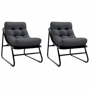 vidaXL Mobilier de grădină cu pernă 2 pcs Negru 60,5 x 81 x 71 cm