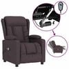 vidaXL Fotoliu de masaj electric, maro &icirc;nchis, material textil