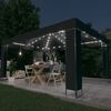vidaXL Pavilion cu șir de lumini LED, antracit, 3x4 m