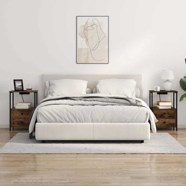 vidaXL Dulap de noapte Stejar fumuriu 40 x 31 x 60 cm Lemn compozit