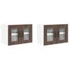 vidaXL Dulap de sticlă pentru perete PORTO 2 pcs Stejar &icirc;nchis