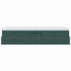vidaXL Pat cu saltea și spațiu de depozitare Verde &icirc;nchis 100 x 200 cm