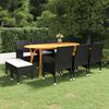vidaXL Set mobilier de grădină, 9 piese, negru